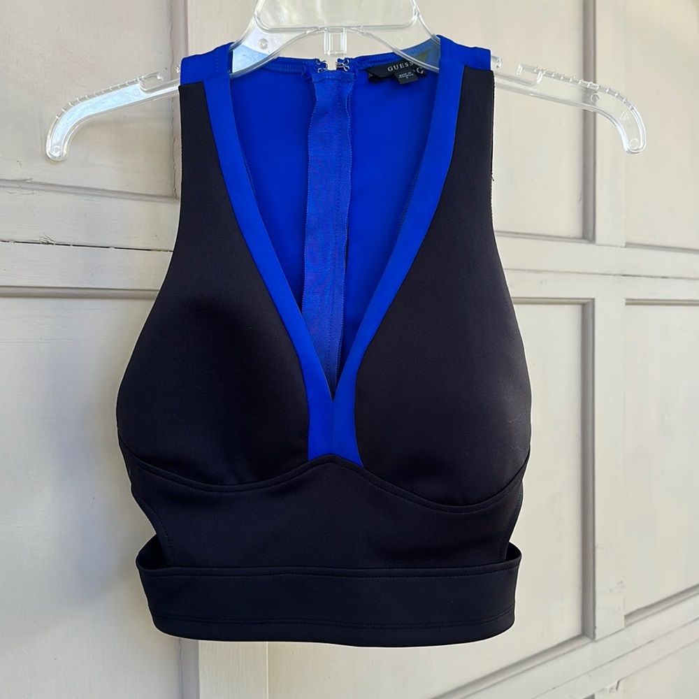 Guess Black and Blue cutout crop